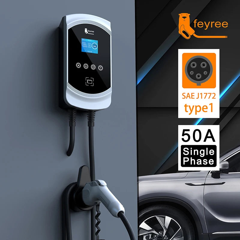 Feyree PowerWall EV 50A-Type1 Cable J1772 Socket Wall-mounted