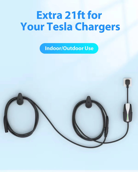 Tesla Electric Vehicle Charger Extension Cord 48A with Models Y/S/X/3 TESLA NACS EV Charging Extension Cable