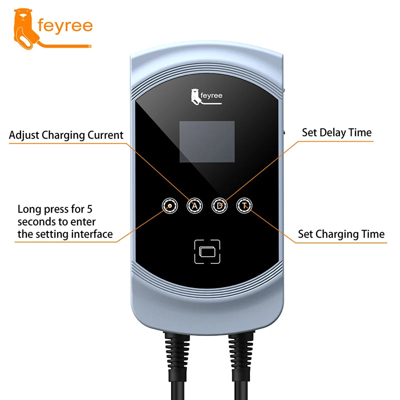 Feyree PowerWall EV 50A-Type1 Cable J1772 Socket Wall-mounted