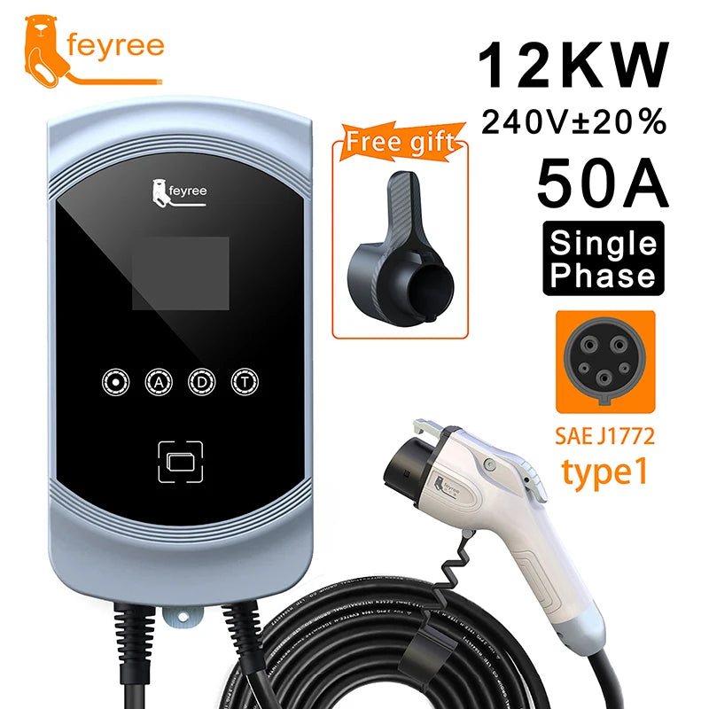 Feyree PowerWall EV 50A-Type1 Cable J1772 Socket Wall-mounted