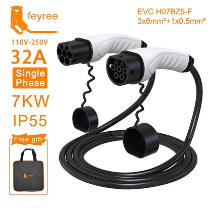 Feyree EV Charger Cable Type2 Female Car to Male Plug