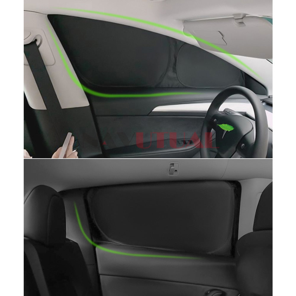 Side window sunshade for camping - Tesla Model Y