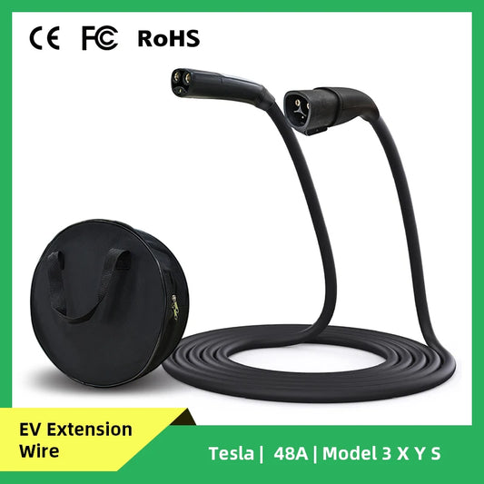 Tesla Electric Vehicle Charger Extension Cord 48A with Models Y/S/X/3 TESLA NACS EV Charging Extension Cable