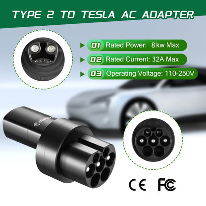 GUWIEY: EV Adaptor Type-2 EU To Tesla Plug EV Adapter and FREE GIFT