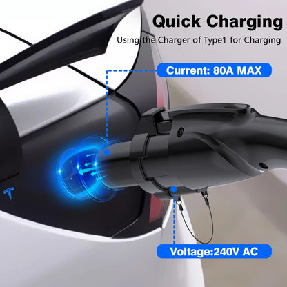 Electric Vehicle Charging Adapter for Type1 J1772 to Teslas Model X Y 3 S