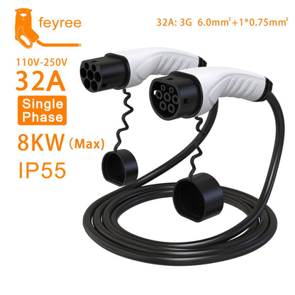 Feyree EV Charger Cable Type2 Female Car to Male Plug