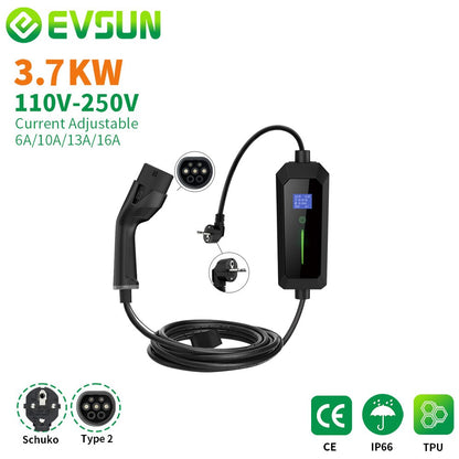 EVSUN  Type 1 or Type 2 EV Portable Charger  Electric Vehicle Charger WITH FREE BAG