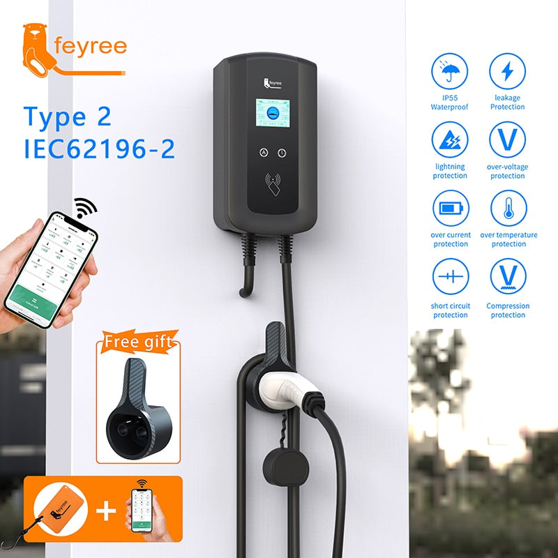 feyree Electric Vehicle Charging Station Pile Post Upright Post Wall