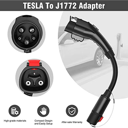 J1772 Type 1 Adapter Max 60 Amp & 250V To Tesla Compatible with Tesla High Powered Charger
