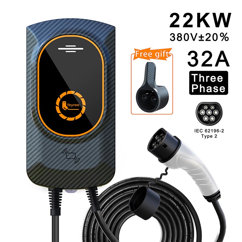 3 Phase AC Charging 22kw 32A Type 2 EV Charger EVSE Wallbox with