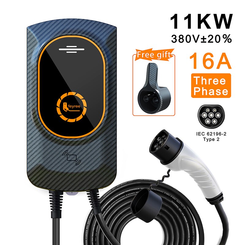 11KW 16A EV Portable Charger Type2 EVSE Charging Box Electric Car