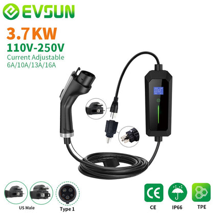 EVSUN  Type 1 or Type 2 EV Portable Charger  Electric Vehicle Charger WITH FREE BAG