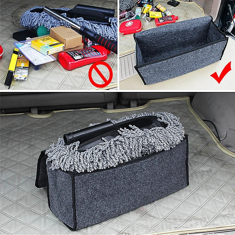 Car Trunk Organizer pocket handbag holder Soft Woolen Felt Storage box Bag