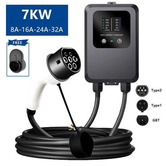 New EVSE Wallbox 7KW 32A for Electric Car Charging For All Cars
