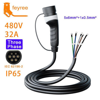 Feyree EV Charger Type2 Female Car side 5m Cable 32A 8KW 1Phase Car Charging Station