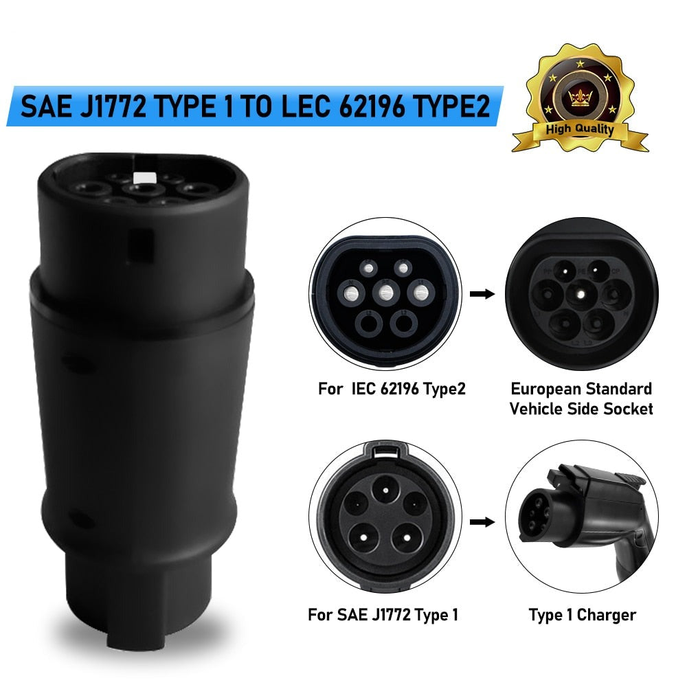 16A Type2 to SCHUKO Electrical Vehicle Type 2 Charging Side Plug to Schuko  Socket EV Adapter ，EVSE Charger Connector Accessories