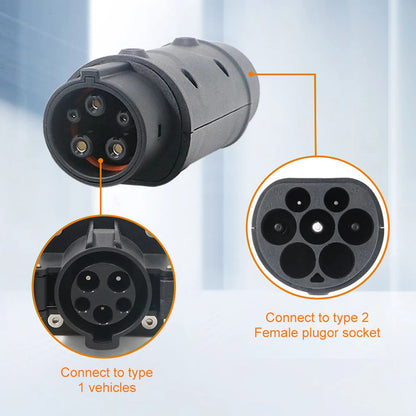 Electric Vehicle Charging Connector Type2 To Type1 16A/32A