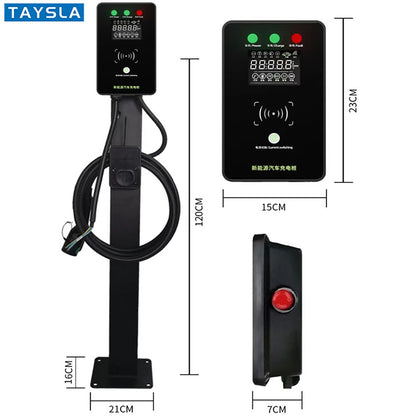 TAYSLA Electric Vehicle Charging Station Pile Post Wall Mounted Pile and (EV Charger (Type1) (Type2)