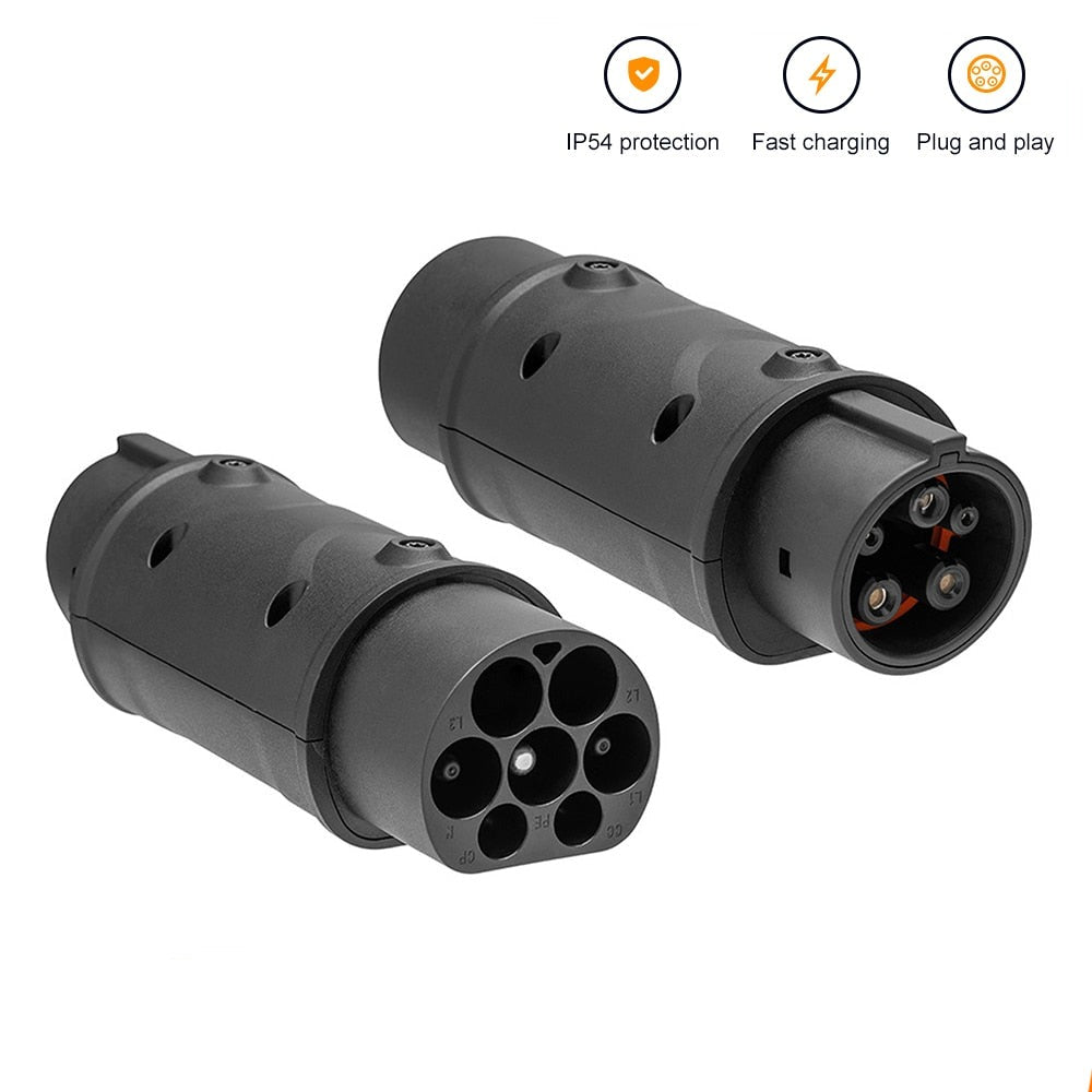 Electric Vehicle Charging Connector Type2 To Type1 16A/32A